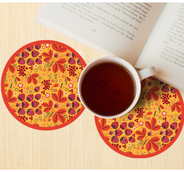 Vibrant floral motif coasters - TenStickers