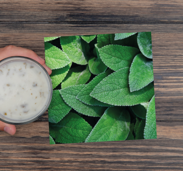 Vibrant green leaf motif coasters - TenStickers