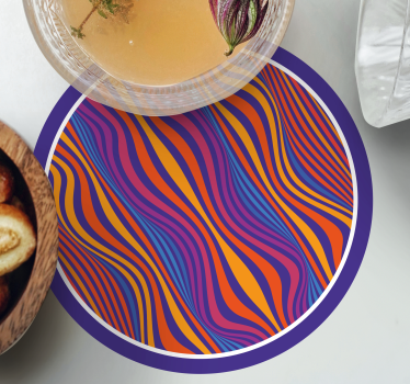 Vibrant wavy pattern coasters - TenStickers