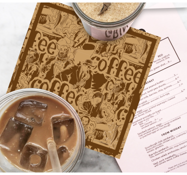 Vintage coffee characters coasters - TenStickers