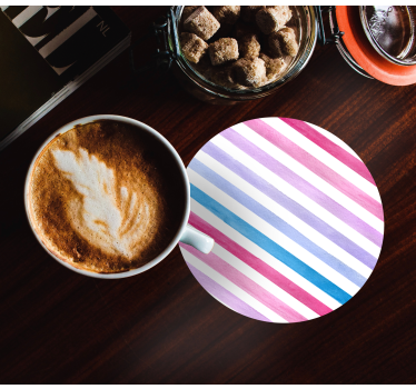 Watercolor stripe pattern coasters - TenStickers