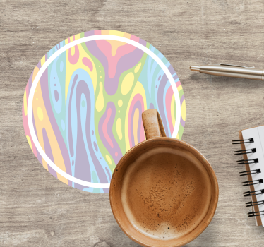 Wavy pastel pattern coasters - TenStickers