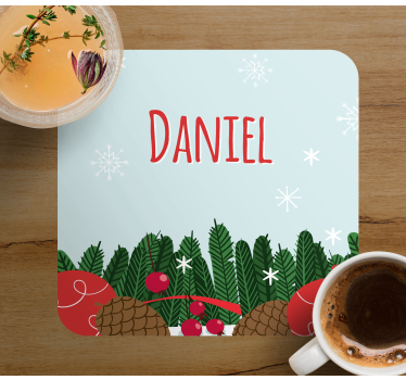 wish you a merry xmas with name xmas coasters - TenStickers