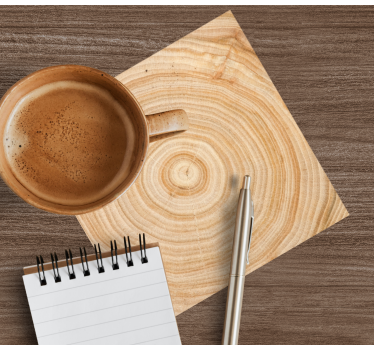 Wood grain circle coasters - TenStickers
