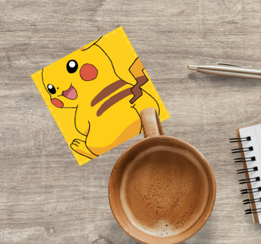 Yellow Pokemon tail geeky coasters - TenStickers
