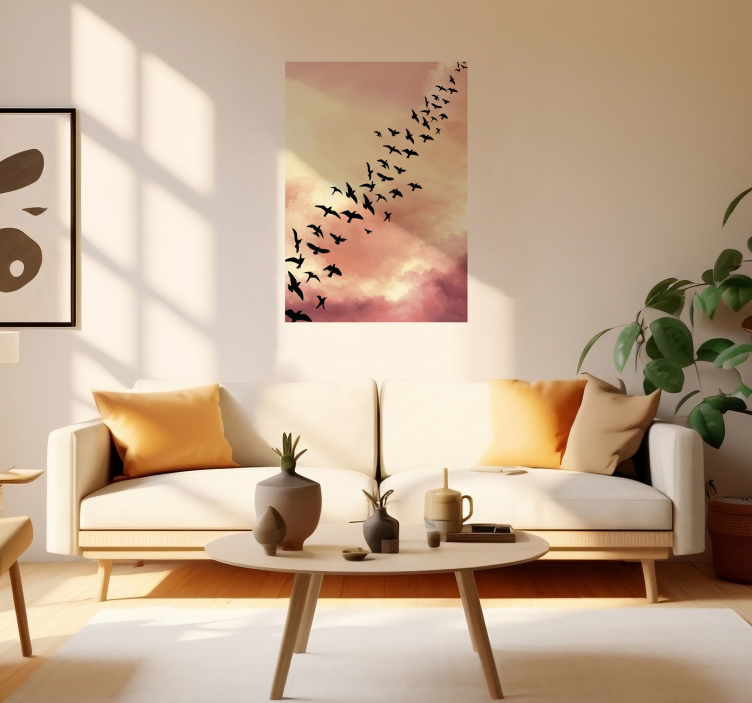 Birds Flying living room poster - TenStickers