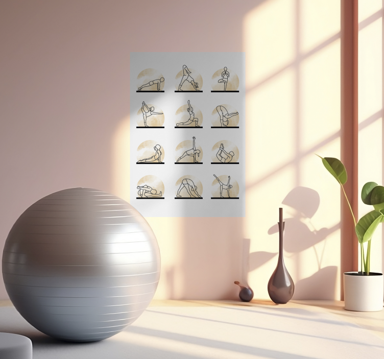 Asanas Yoga Poses wall poster - TenStickers
