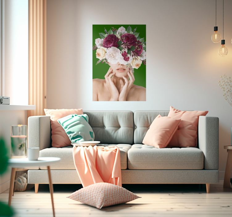 Woman with Floral Pattern wall poster - TenStickers
