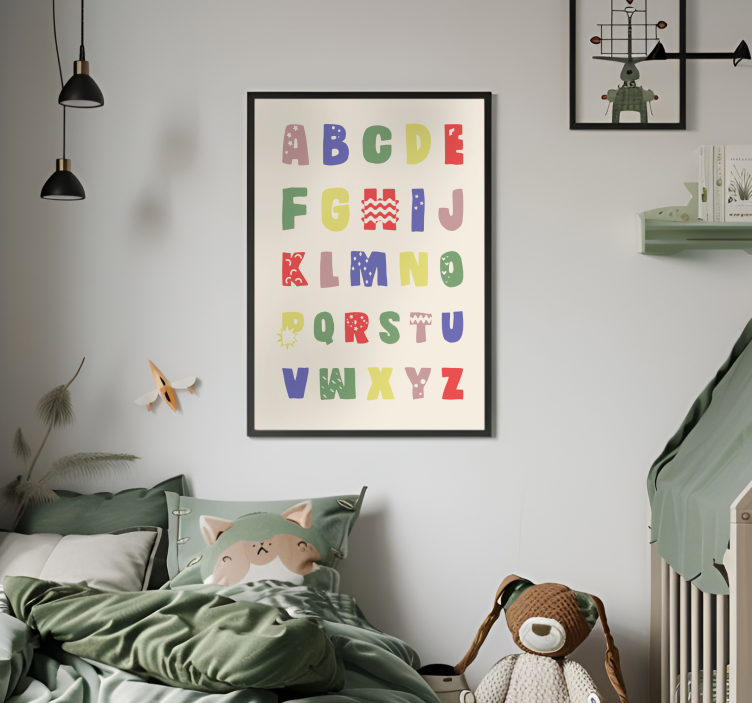 Geometrical alphabet nursery poster - TenStickers