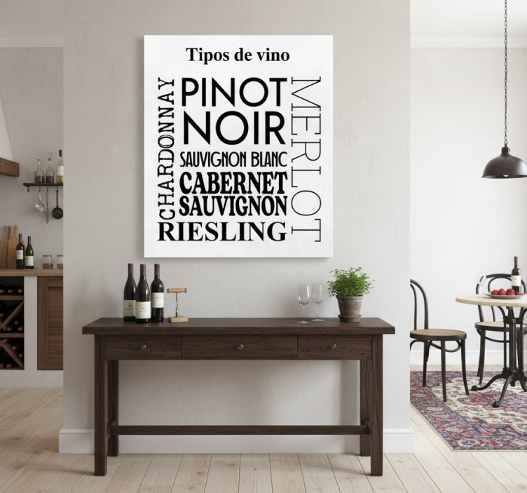 Kitchen poster types of wine - TenStickers