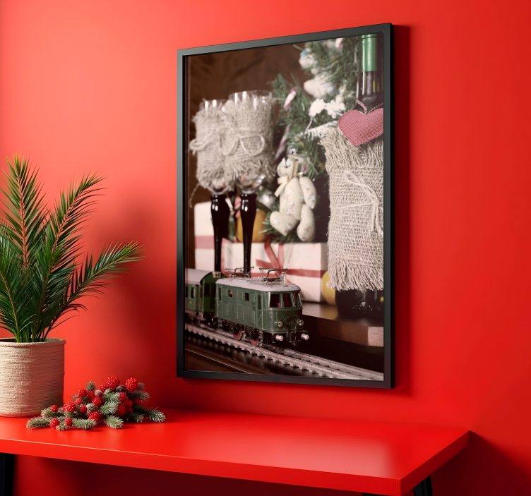 Toy train christmas poster - TenStickers