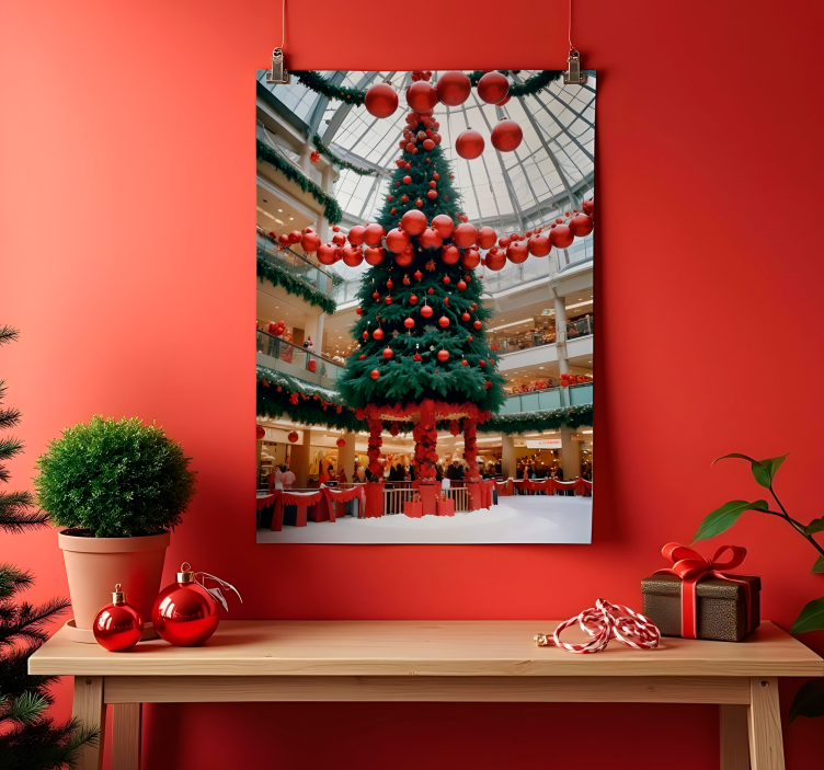 Tree in the mall christmas poster - TenStickers