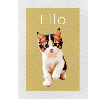 Personalised drawing effect cat poster - TenStickers