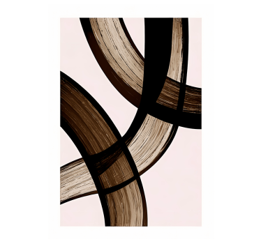 Black curves abstract poster - TenStickers