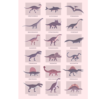 Different types dinosaur poster - TenStickers