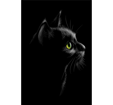 Living room poster green eyed cats - TenStickers