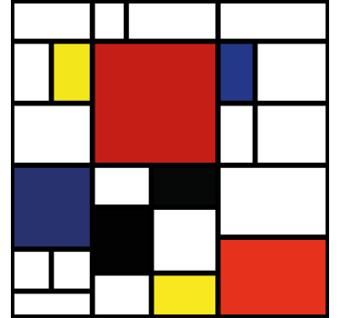 Living room poster abstract color blocks design - TenStickers