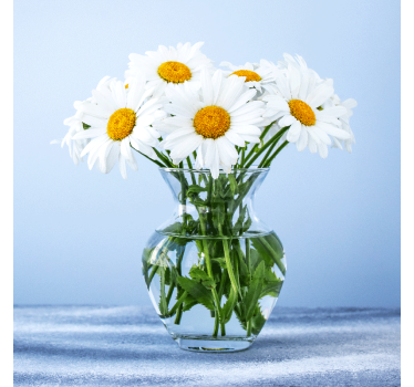 Living room poster daisy flowers in glass pots - TenStickers