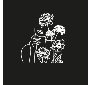 Living room poster minimalistic floral women design - TenStickers