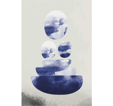 Living room poster blue shape - TenStickers
