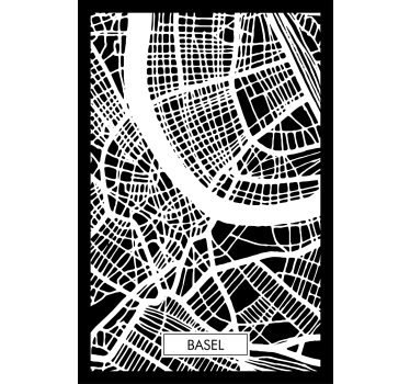 Living room poster topographic map basel - TenStickers