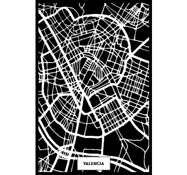 Living room poster topographic map valencia - TenStickers