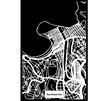 Living room poster san sebastián topographic map - TenStickers