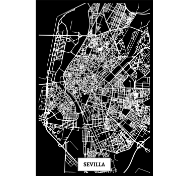 Living room poster topographic map of seville - TenStickers