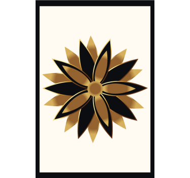 Living room poster golden flowers art print - TenStickers