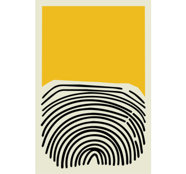 Living room poster abstract yellow painting with black lines - TenStickers