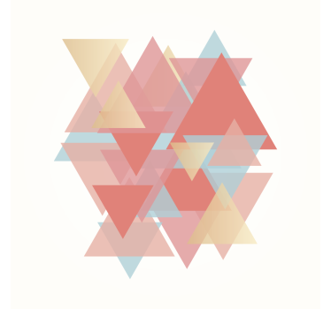 Living room poster pink and golden triangle art - TenStickers