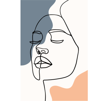 Living room poster modern abstract face art - TenStickers