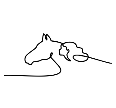 Living room poster woman with horses line art - TenStickers