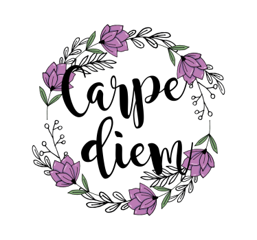 Living room poster carpe diem vibrant floral design - TenStickers