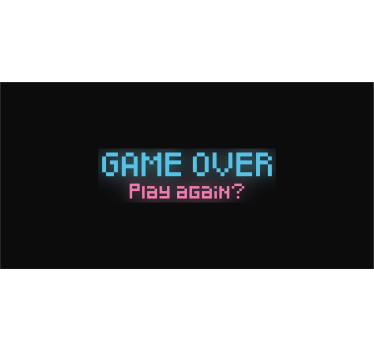 Video game poster game over play again graphic - TenStickers