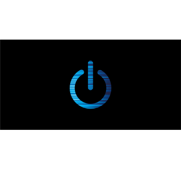 Video game poster blue power button graphic - TenStickers