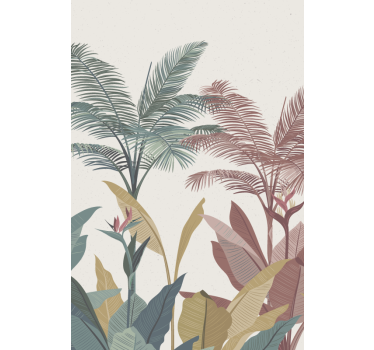 Flowers poster featuring terracotta tropical plants - TenStickers