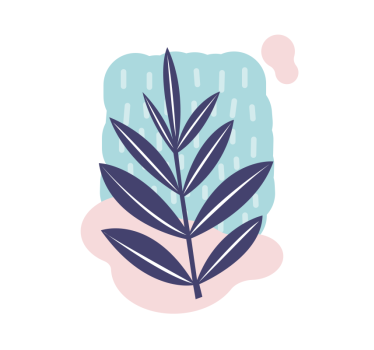Flowers poster with abstract leaf design - TenStickers