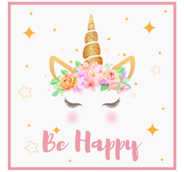 Unicorns quote be happy poster for teenager - TenStickers