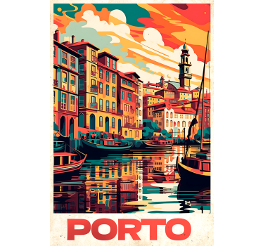 Oporto vintage poster city poster - TenStickers
