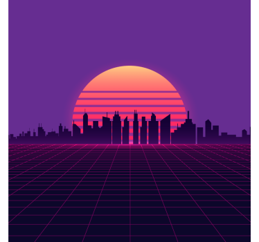 City poster of modern urban landscape - TenStickers