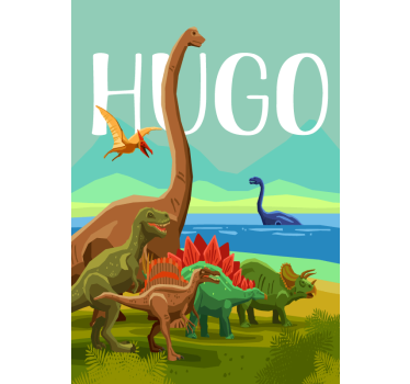 Dinosaur custom name  poster - TenStickers