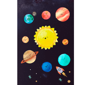 Solar system for kids nursery poster - TenStickers