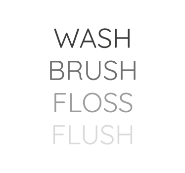 Wash brush floss flush poster - TenStickers