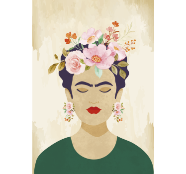 Woman with Flower art poster - TenStickers