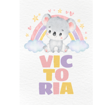 Rainbow Koala nursery poster - TenStickers