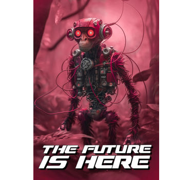 Robot Monkey wall poster - TenStickers