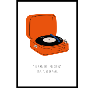 Turn table music wall poster - TenStickers