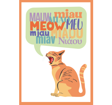 Cats meow nursery wall poster - TenStickers