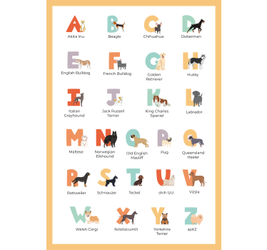 dog breeds alphabet poster - TenStickers